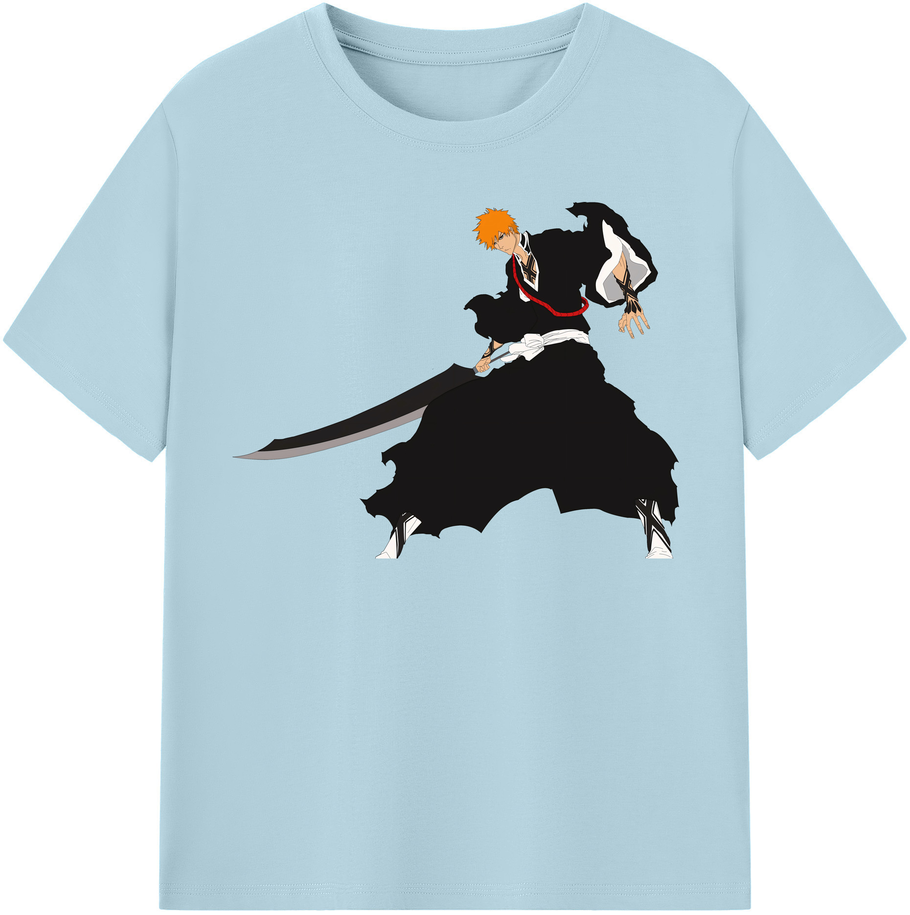 （画像用） ブリーチ 黒崎一護（くろさき いちご）BLEACH Kurosaki Ichigo 綿100％半袖Tシャツ（フロントプリント）